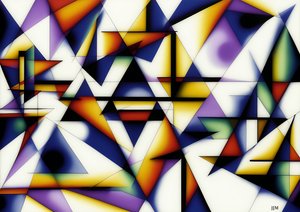 abstrait : sur blanc-triangles 4