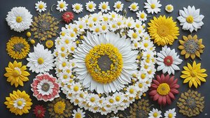 mandala: éléments de camomille-matricaria_01