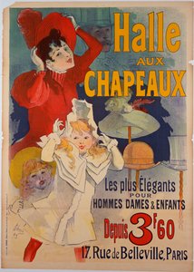 Affiche publicitaire "Halle aux Chapeaux", c.1892