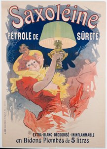Affiche publicitaire "Saxoleine", huile de lampe de sécurité, 1901