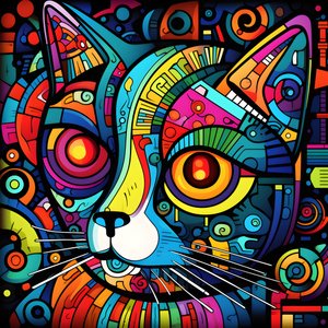 Motif abstrait de chats 1