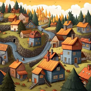 Image de maisons en style cartoon 3