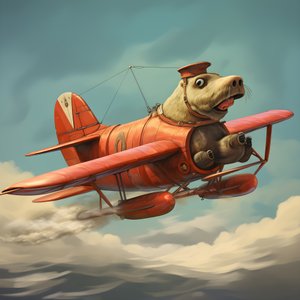 Un morse pilote un avion 2