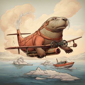 Un morse pilote un avion 4