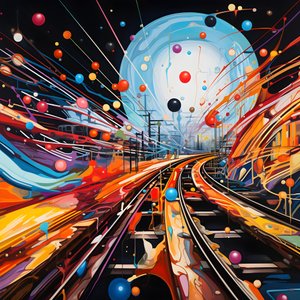 une peinture abstraite pleine de fantaisie, photographie de rails 4