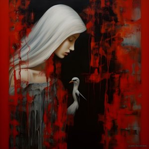 Femme et cigogne 4