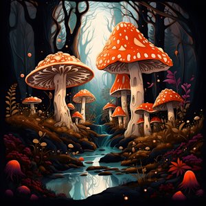 Champignon et forêt 1