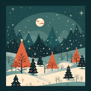 carte postale de Noël style années 60 4