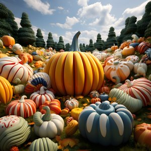 citrouilles colorées en 3D 1