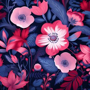 un bouquet de fleurs en rose et bleu 3