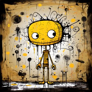 Personnage de dessin animé jaune 1