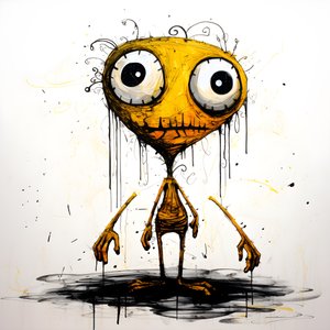 Personnage de dessin animé jaune 3
