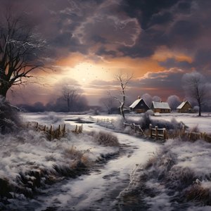 Paysage enneigé. Une ferme médiatique 4