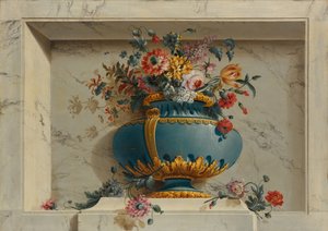 Vase de fleurs dans une niche