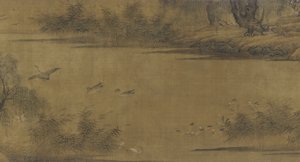 Oiseaux sur un étang d