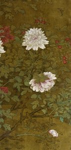 Pivoines et papillon