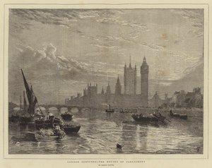 Croquis de Londres, les Chambres du Parlement