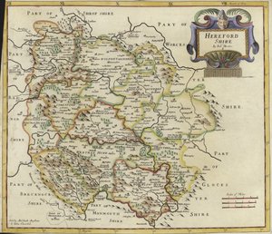 Carte du Hertfordshire (gravure en couleur)