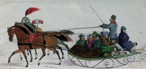 Traîneau Tiré par des Chevaux (détail numérique)
