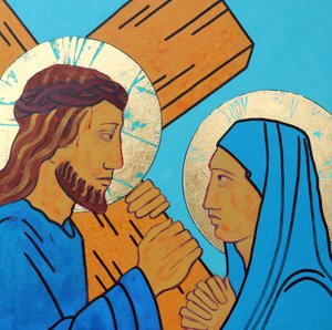 Jésus rencontre sa mère