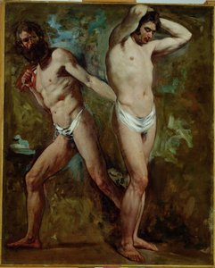 Deux nus masculins debout