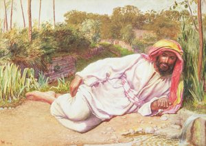 Arabe se reposant près d