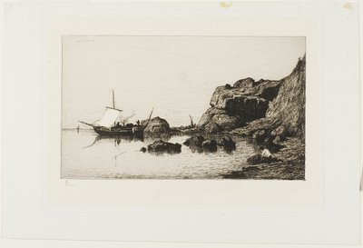 Bateau de pêche près des falaises de Collioure - Adolphe Appian