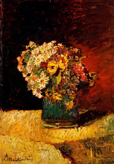 Un Vase de Fleurs - Adolphe Joseph Thomas Monticelli