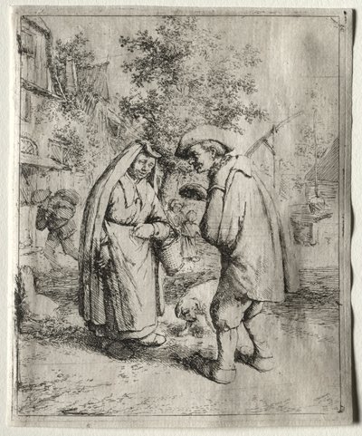 Homme conversant avec une femme - Adriaen Jansz. van Ostade