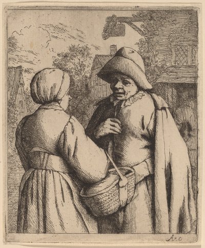 Homme et femme conversant - Adriaen van Ostade