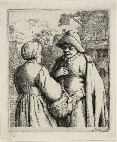 Homme et femme conversant - Adriaen van Ostade