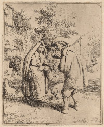 Homme et femme parlant - Adriaen van Ostade