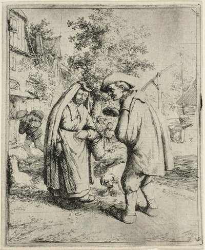 Homme et femme parlant - Adriaen van Ostade