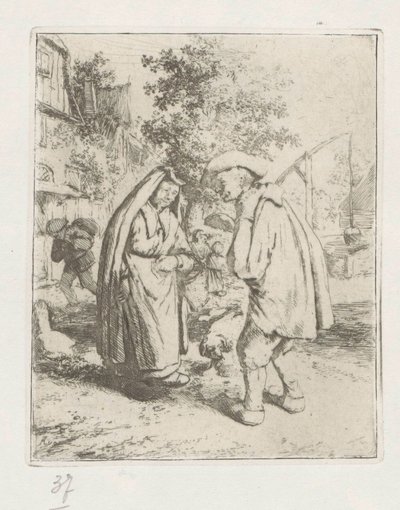 Homme et femme en conversation - Adriaen van Ostade