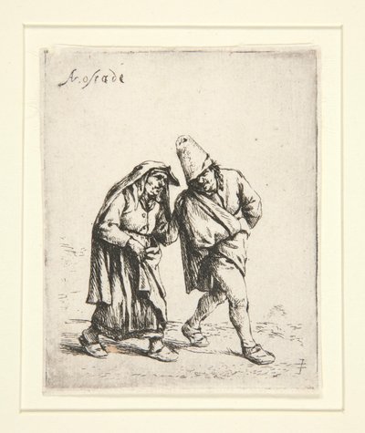 Le couple marchant - Adriaen van Ostade