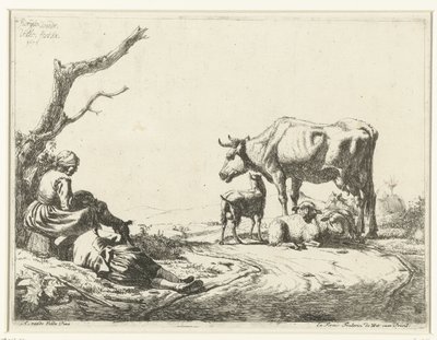 Berger et bergère avec bétail - Adriaen van de Velde