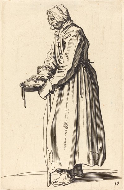 Mendiante avec une poêle - After Jacques Callot