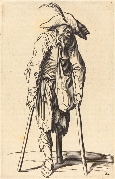 Mendiant avec jambe de bois - After Jacques Callot