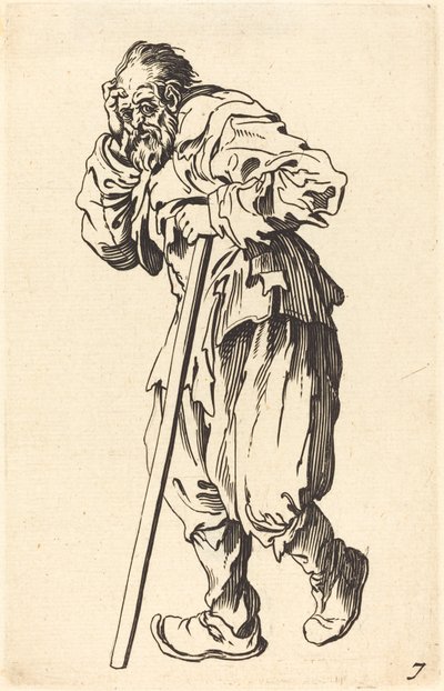 Mendiant avec un bâton - After Jacques Callot