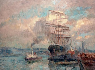 Dans le port de Rouen - Albert Lebourg