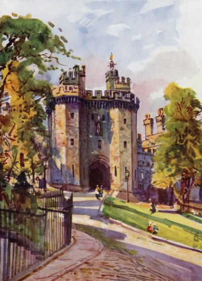 Château de Lancaster, la Porte (lithographie en couleur) - Albert Woods