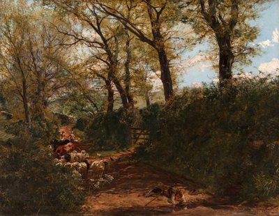 Soleil de printemps : Un chemin près de Melrose - Alexander Jnr. Fraser