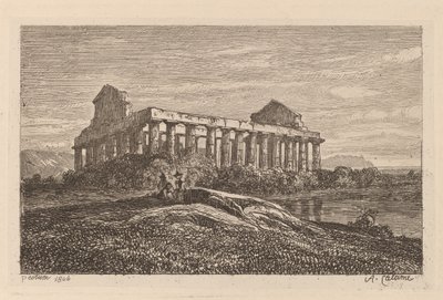 Ruines à Paestum - Alexandre Calame