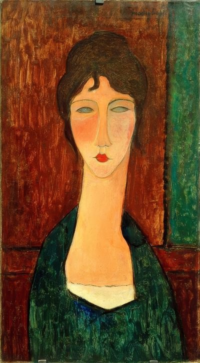 Jeune femme aux cheveux bruns (Elvira) - Amedeo Modigliani