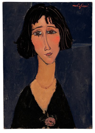 Jeune femme avec une rose - Amedeo Modigliani