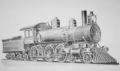 Une locomotive de Schenectady (gravure) - American School