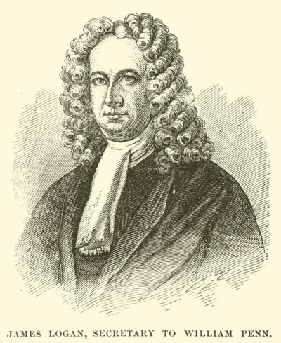 James Logan, secrétaire de William Penn (gravure) - American School