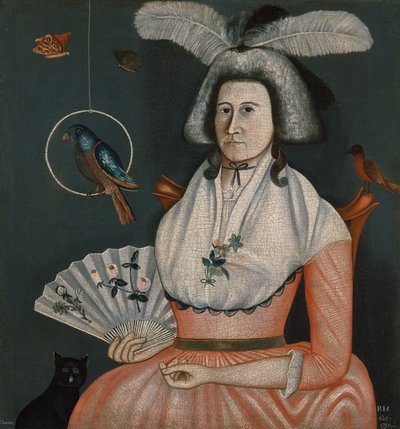 Dame avec ses animaux de compagnie - American School