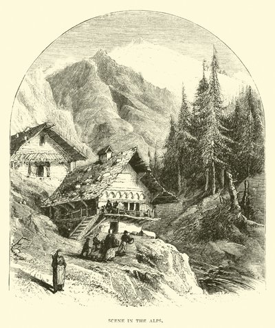 Scène dans les Alpes - American School