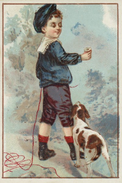 Jeune garçon avec un chien - American School